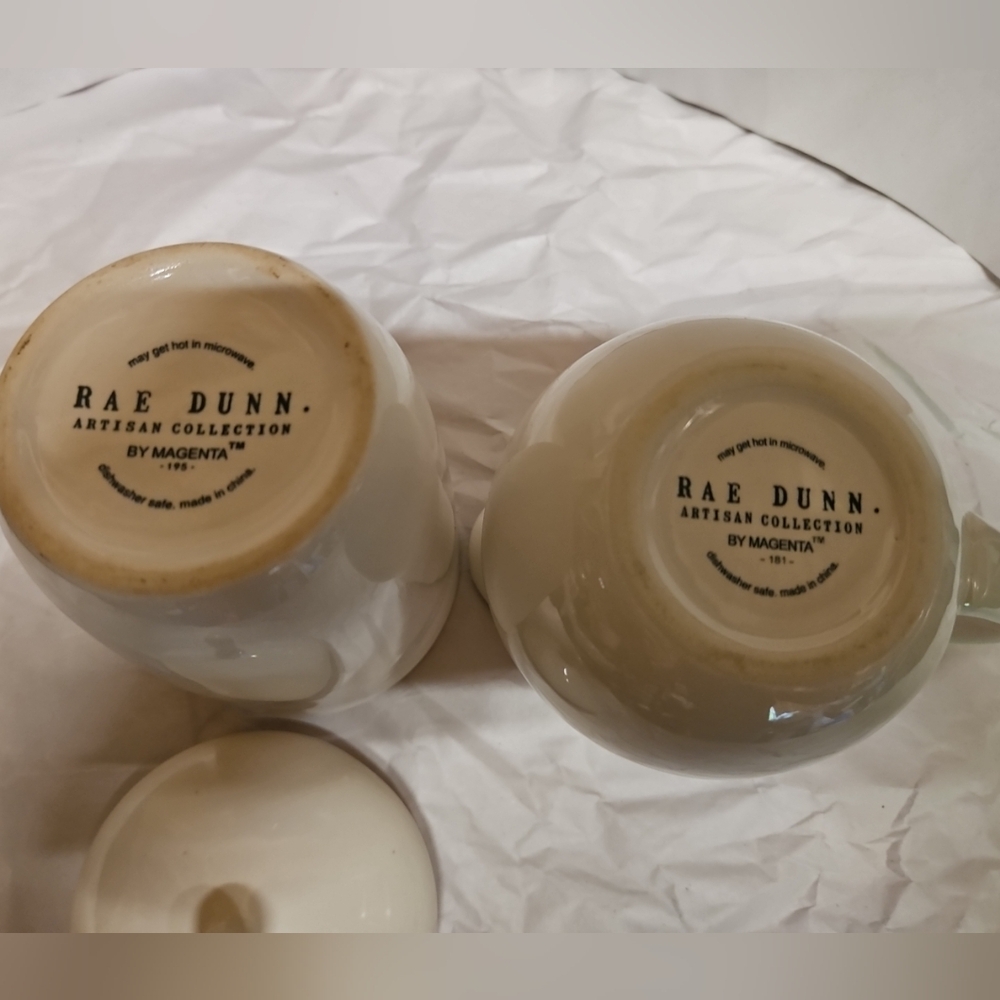 Rae Dunn White Ceramic Scoop and Pour Sugar And Creamer Set Like New! - Picture 2 of 12